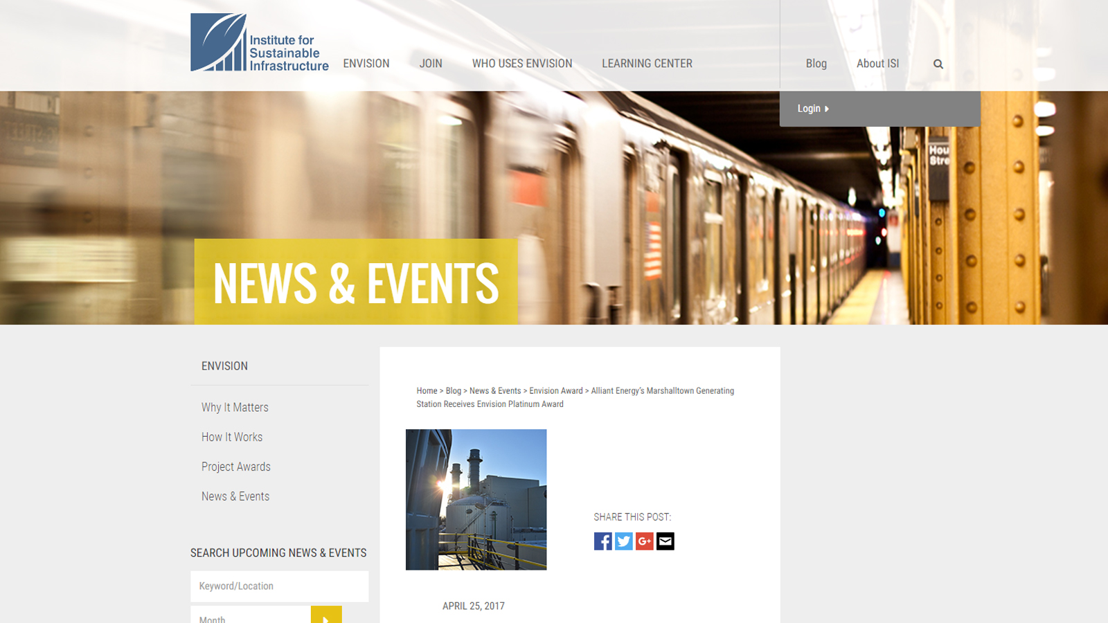 ISI Envision Marshalltown Generating Station Web Page