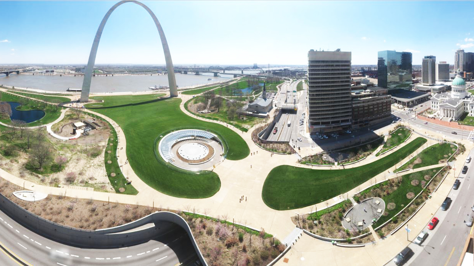 Panoramic View of Park Over the Highway