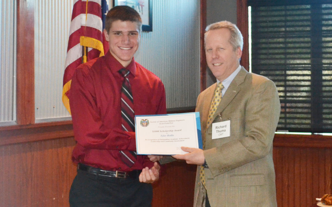 Scholarship Recipient for Society of American Military Engineers Scott Field Post Student, Sponsored by CMT